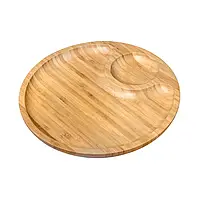 Блюдо кругле з бамбука 35.5 см дві секції Wilmax Bamboo WL-771045/A