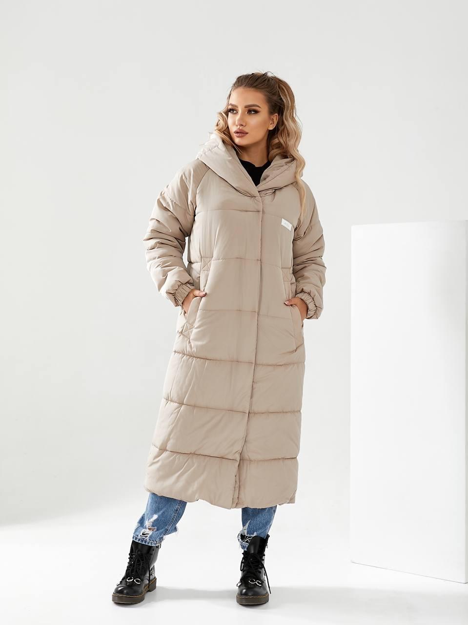 Жіноче пальто довге, тепле, якісне, фото 1