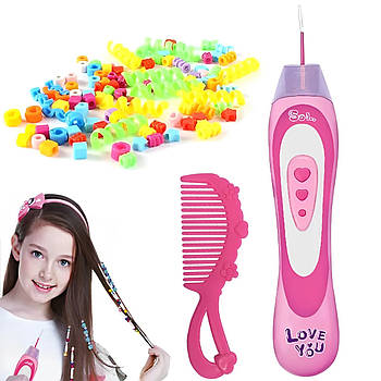 Набір для плетіння косичок з бісеру / Дитячий набір стиліста / Набір для прикраси волосся / Бісер для волосся