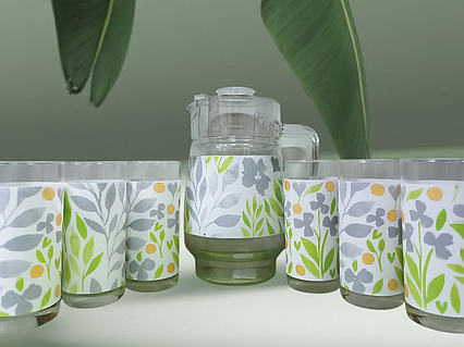 Набір сервіз, кувшин 1.6л та склянки 270мл 6шт