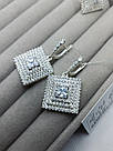 Сережки з підвісом і цирконом срібло Жизель, фото 2