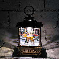 LED свічка Ліхтарик новорічний декор Ретро Олень 12х7х2,5 см MA2515-2