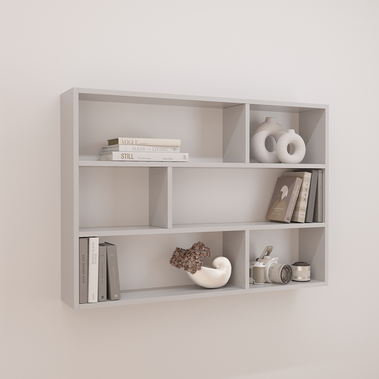 Книжна навісна полиця настінна 700х1000х170 мм Сірий, фото 1