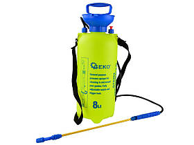 Ручний обприскувач тисковий 8 л з ланцою ременем для саду городу ручний садовий обприскувач Geko G73203