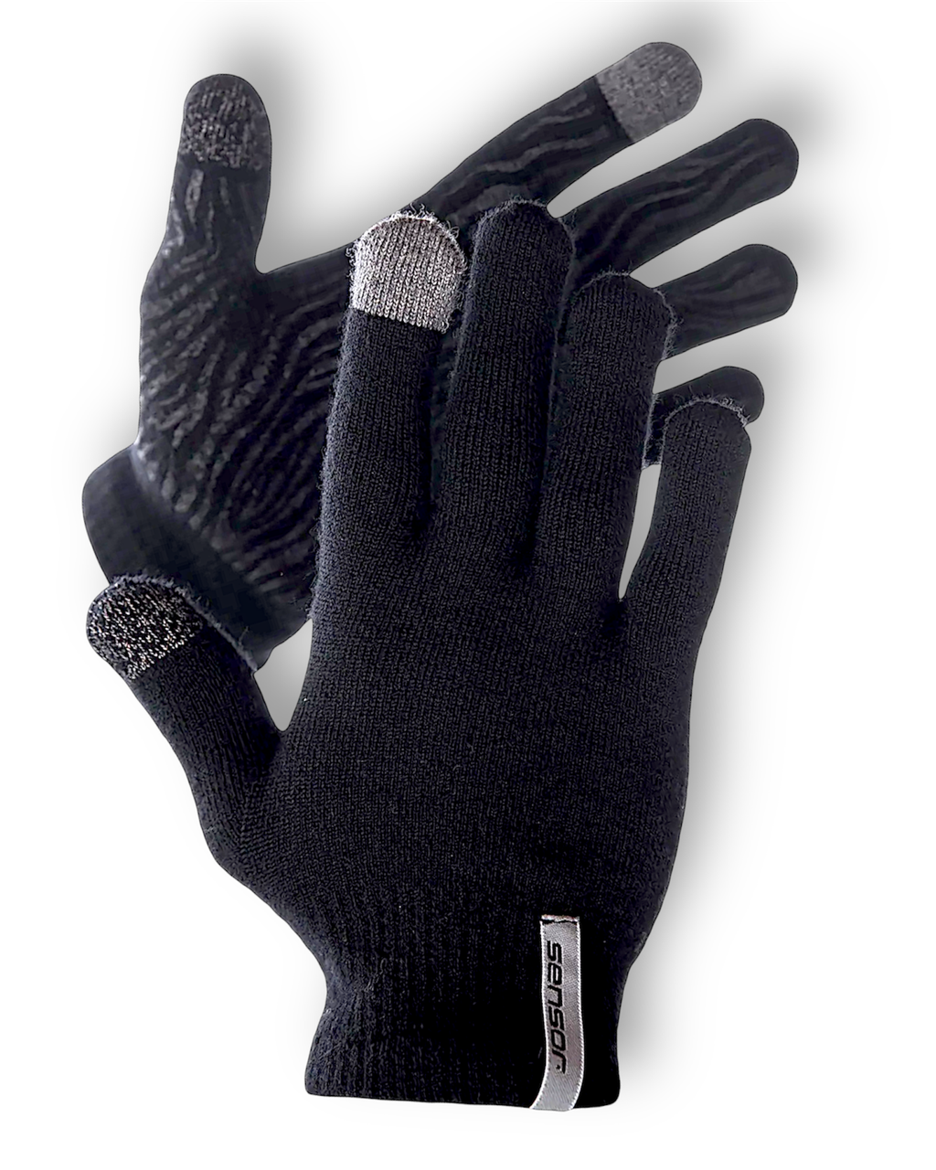 Рукавиці зимові 98% вовна Sensor Merino L/XL чорний, сенсорні антиковзаючі, фото 1