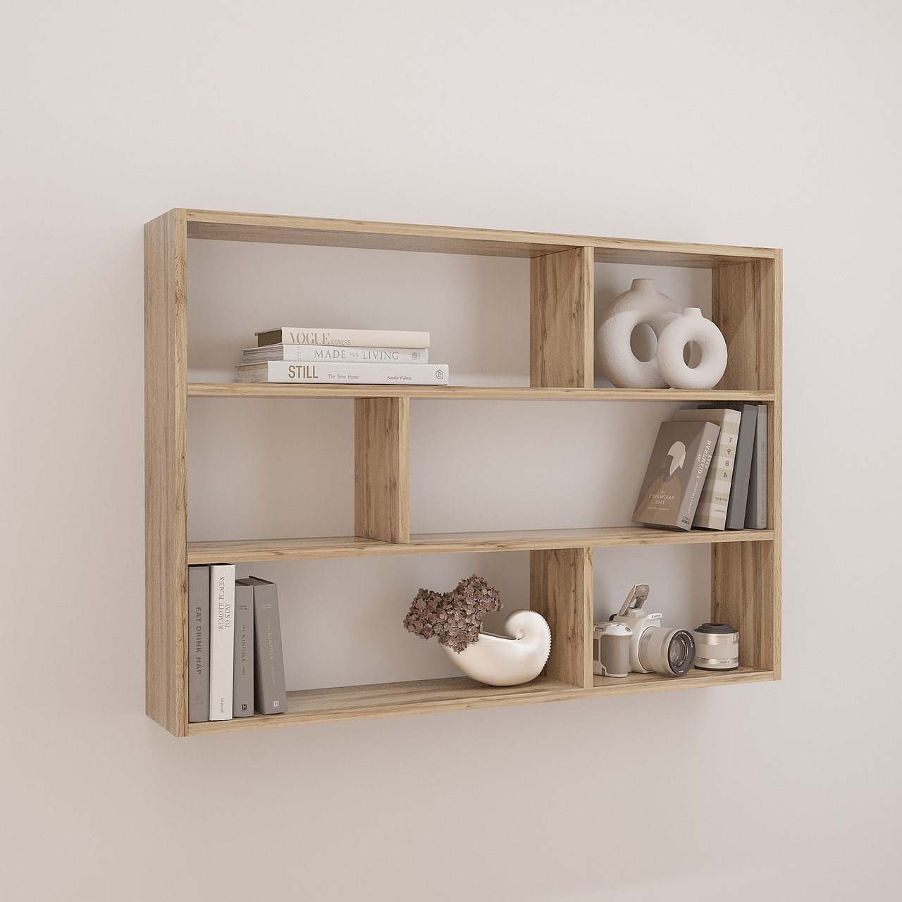 Книжна навісна полиця настінна 700х1000х170 мм Дуб Тахо, фото 1