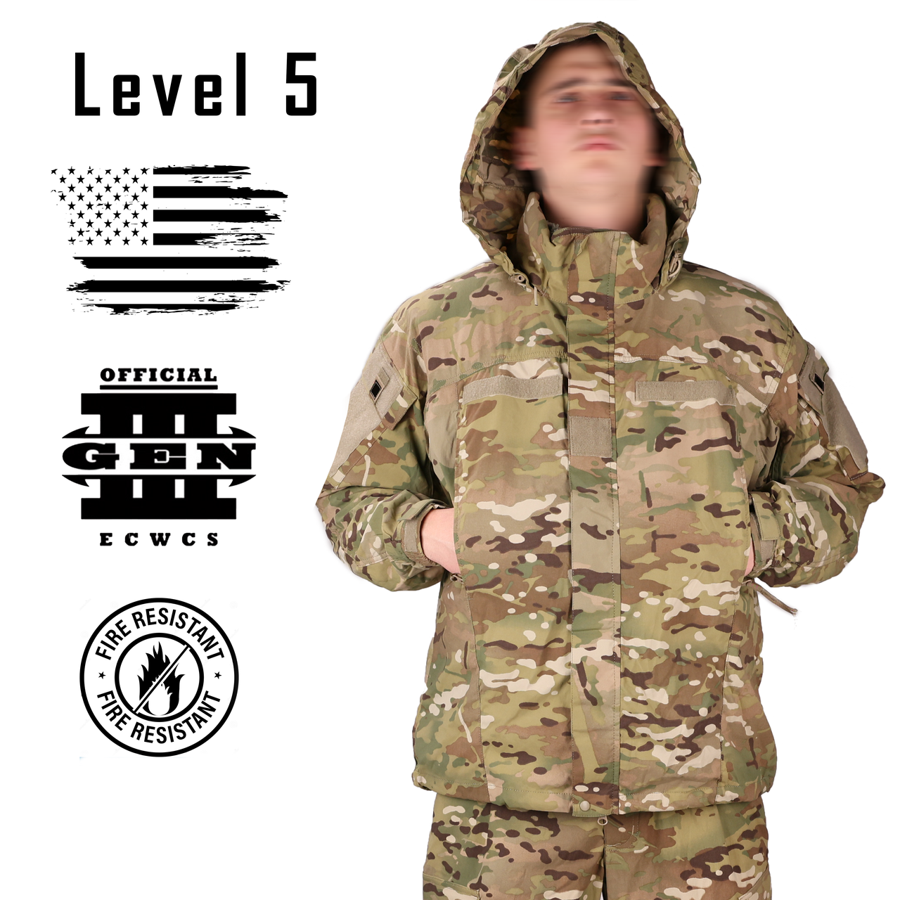 Вогнестійка куртка, Розмір: Small Short, ECWCS GEN III Level 5, Колір: MultiCam, Soft Shell FR, фото 1