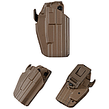 Тактична суб-компактна кобура для пістолету з зажимом для ременя desert brown, фото 3