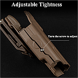 Тактична суб-компактна кобура для пістолету з зажимом для ременя desert brown, фото 5