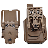 Тактична суб-компактна кобура для пістолету з зажимом для ременя desert brown, фото 7