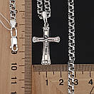 Чоловіча срібна цепочка Бісмарк і хрестик срібло з золотом. Чорнений ланцюжок і хрестик з золотою накладкою. 60 см, фото 5