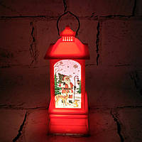 LED свічка Ліхтарик новорічний декор Санта 12х4 см Червоний MA258-2