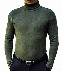 Гольф БАТАЛ універсальний, горловина відворот 3ХЛ 4ХЛ рібана з начосом ОЛИВА