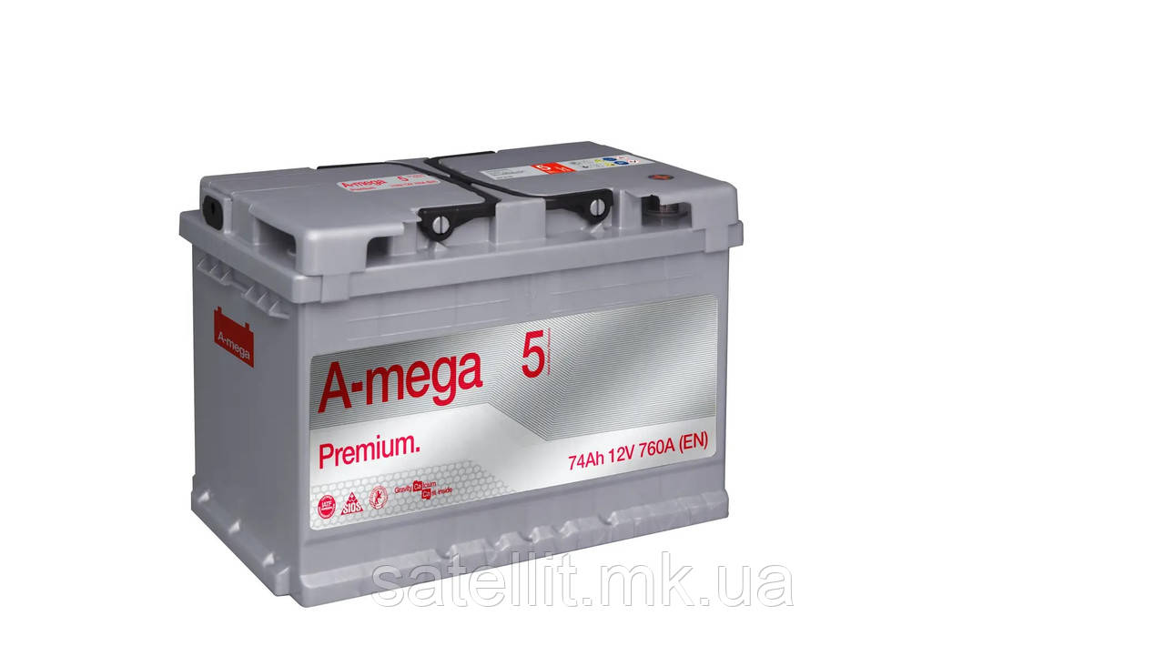 АКБ A-MEGA Premium М5 (0+ праворуч) 6СТ-74 760А,