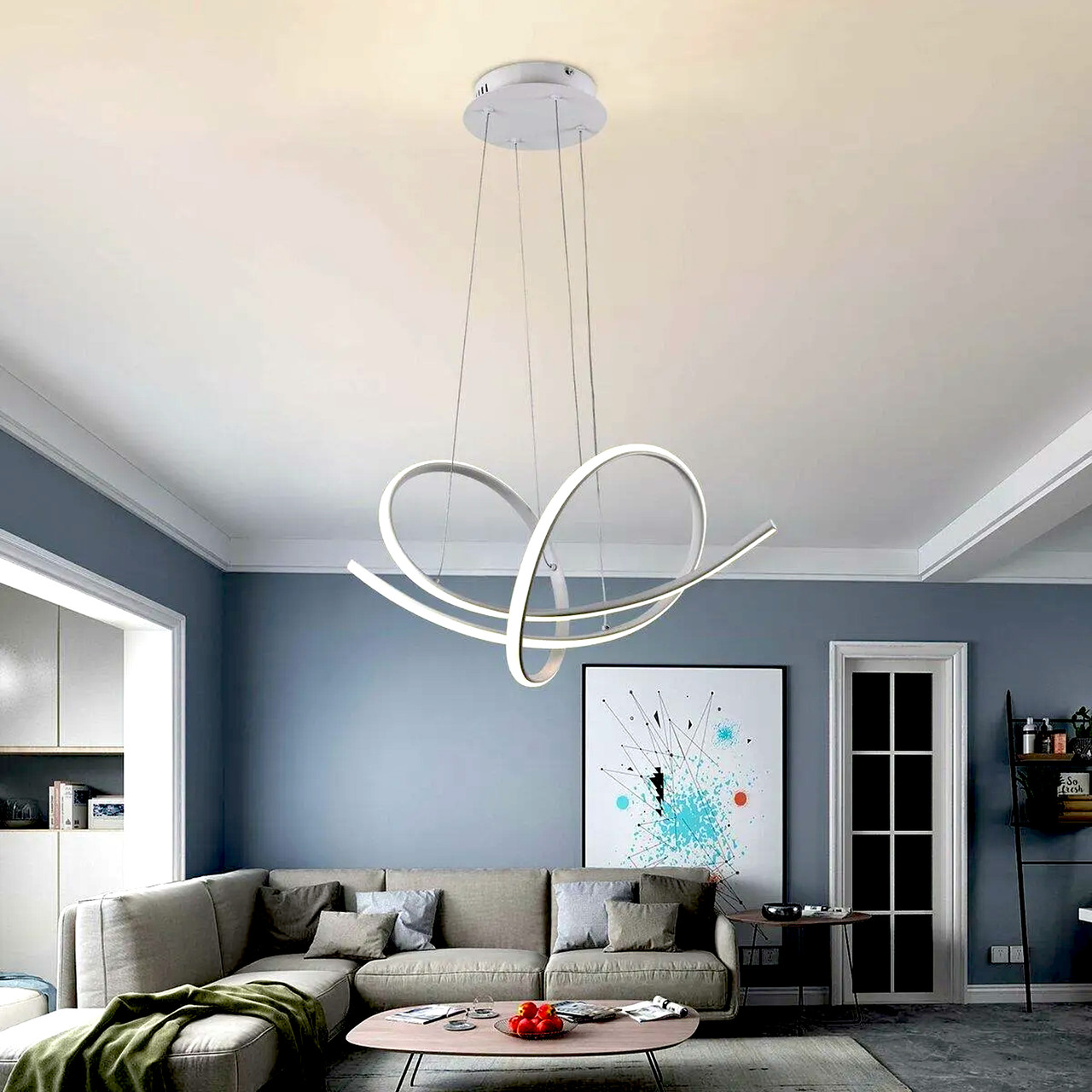 Підвісна Led-люстра Sirius 54W з пультом LCD3063 WT 54W, фото 1