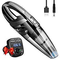 Автопилосос бездротовий 120Вт + Подарунок Модулятор CAR X8 BT / Акумуляторний пилосос в авто