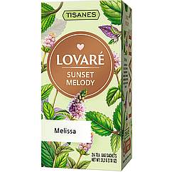 Чай без кофеїну Lovare Tisanes Sunset Melody з мелісою 24 пакетики