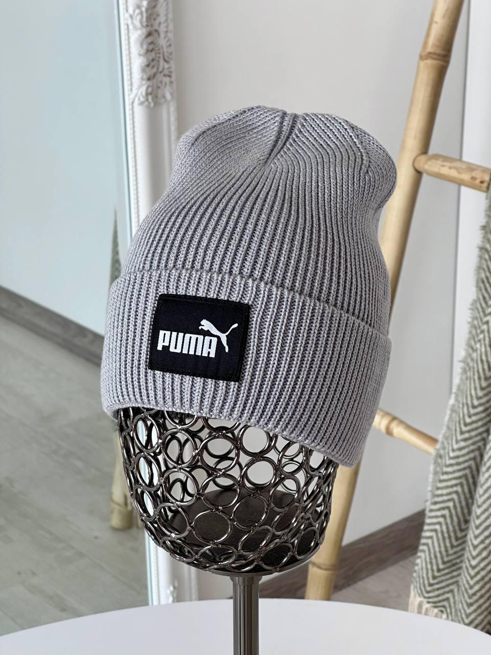 Стильна унісекс шапка Puma, розмір 55-59, сірий, фото 1