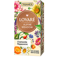 Чай без кофеїну Lovare Tisanes Alpine Meadow з ромашкою і м'ятою 24 пакетики