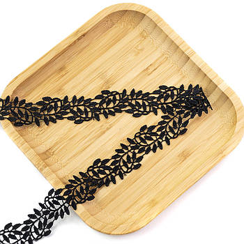 Чорне мереживо 25мм відріз 1м MER109