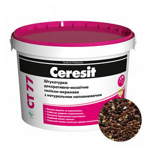 Штукатурка CERESIT CT 77 PERU 3 декоративно-мозаїчна полімерна (зерно 1,4-2,0 мм), 14 кг