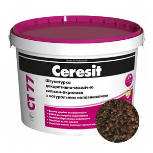 Штукатурка CERESIT CT 77 PERU 5 декоративно-мозаїчна полімерна (зерно 1,4-2,0 мм), 14 кг