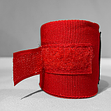 Бинти для бокса 3 метра боксерські бавовняні на руку під перчатки тренувальні Hechpro пара 2 шт червоні (001), фото 7