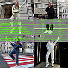 Жіночий зимовий спортивний оверсайз костюм синій Комплект Худі + Штани на флісі, фото 8