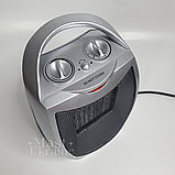 Тепловентилятор керамічний JL NIVA портативний електрообігрівач 1500W Silver PTC-905A, фото 3