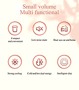 Портативний косметичний холодильник зі світлодіодним дзеркалом Рожевий 12V Холодильник для косметики на 6л, фото 8