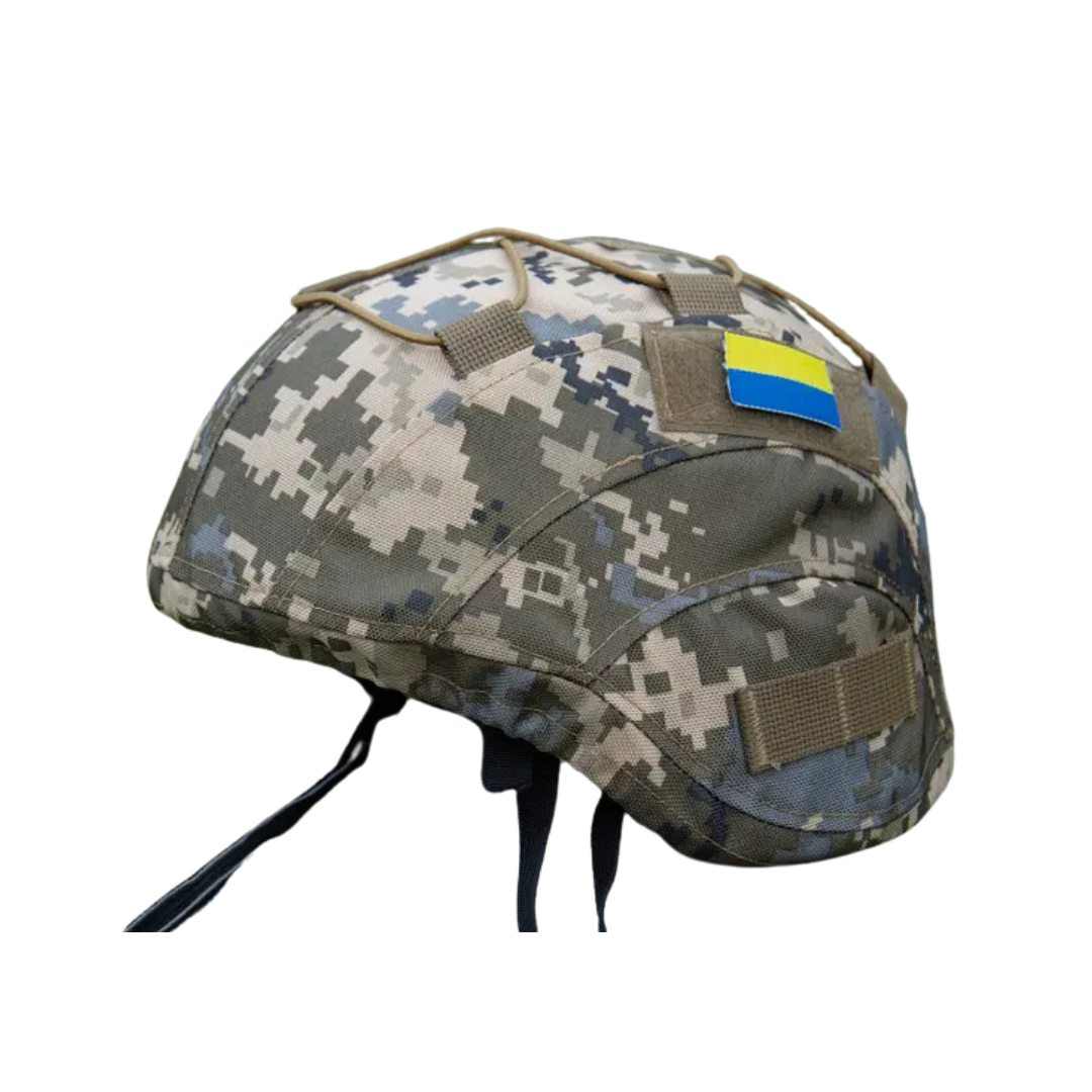 Кавер на загальновійскову каску з кордури піксель розмір L-XL, фото 1