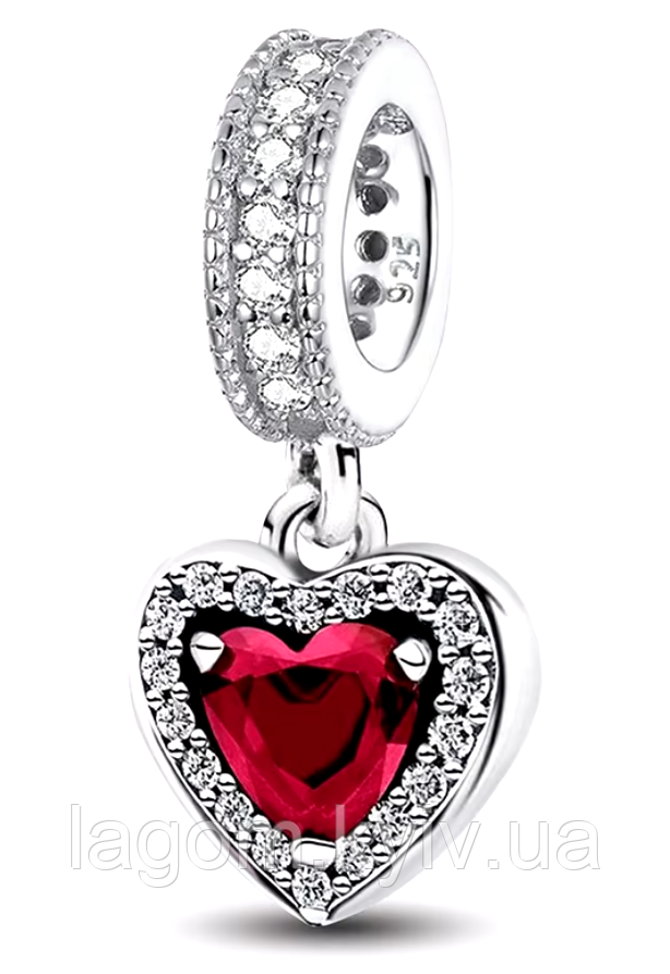 Срібний шарм-підвіска у стилі PANDORA Romantic Charm 925 проба срібна намистна на браслет ПАНДОРА, фото 1