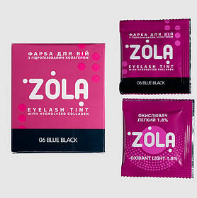 Фарба для брів з колагеном ZOLA Eyebrow Tint With Collagen - 06 Blue Black (5 ml)