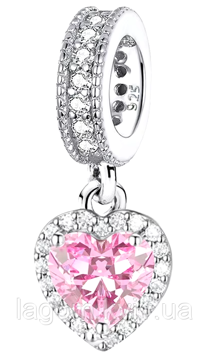 Срібний шарм-підвіска у стилі PANDORA Romantic Charm 925 проба срібна намистна на браслет ПАНДОРА