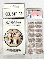 Гелеві наклейки для нігтів J01A (прозорі з блискітками)
