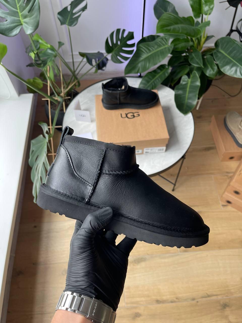 Зимові Черевики UGG Ultra Mini “Black” | чорні, теплі, з хутром, унісекс, розміри 36–45, фото 1
