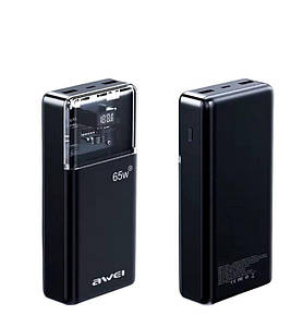 Зовнішній акумулятор Power Bank AWEI P109K 30000mAh 65W+22.5W PD+QC Чорний