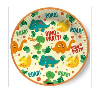 Тарілки паперові стиль "Діно паті. Динозаври", 8 шт, 18 см, Набор тарелок "Динозавры" 3502-3862, фото 1