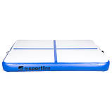 Килимок надувний inSPORTline Air-impact 200x150 см, біло-синій, фото 2