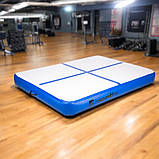 Килимок надувний inSPORTline Air-impact 200x150 см, біло-синій, фото 3