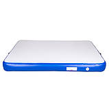 Килимок надувний inSPORTline Air-impact 200x150 см, біло-синій, фото 4