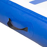 Килимок надувний inSPORTline Air-impact 200x150 см, біло-синій, фото 7