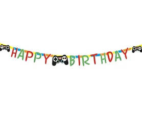 Гірлянда стиль "З днем народження. Геймер, джойстик" англ., Гирлянда "Геймер" 3505-0192