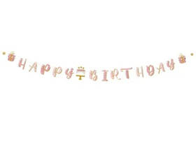 Гірлянда стиль "З днем народження. Подарунки з тортом" англ., Гирлянда "Подарки" 3505-0194