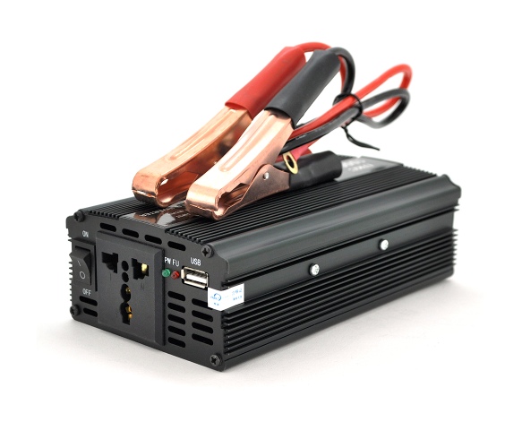 Автономний інвертор UKC 1000ВА/600Вт 12V/220V з модифікованою синусоїдою, клеми-крокоділі для АКБ