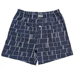 Чоловічі труси боксерки сімейні класичні бавовна Атлет МБ 000059 в клітинку сині, розмір 44 XS