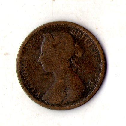 Велика Британія Король Вікторія  1/2 пенні 1890 рік №1730