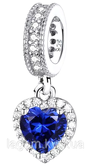 Срібний шарм-підвіска у стилі PANDORA Romantic Charm 925 проба срібна намистна на браслет ПАНДОРА, фото 1