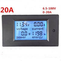 Ватметр,Ампермтр,вольтметр PeaceFair PZEM-031 LCD DC 6,5 V-100V / 20A