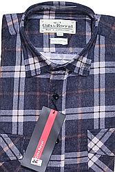 Чоловіча байкова сорочка Gifts Royal vd-0026 картата бавовна, тепла чоловіча сорочка картата на зиму 43